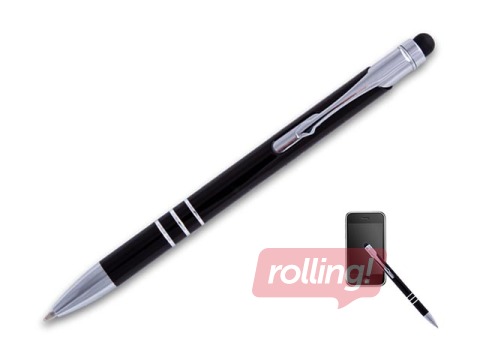 Lodīšu pildspalva Concorde Soft touch, 0.8 mm, melns korpuss, zila tinte