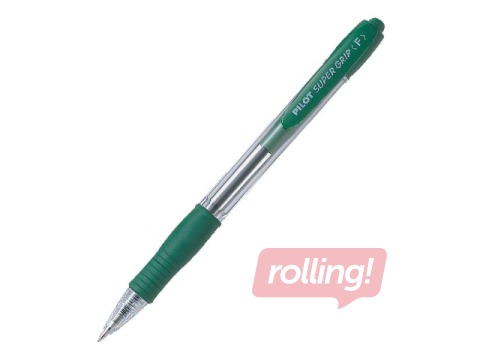 Lodīšu pildspalva Pilot Super Grip F, 0.7mm, zaļa tinte