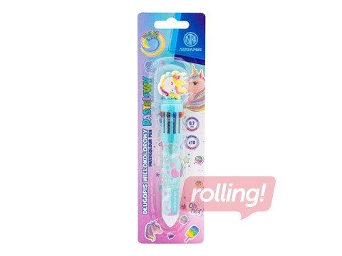 Lodīšu pildspalva Astra Unicorn, 0.7mm, 10 dažādas krāsas