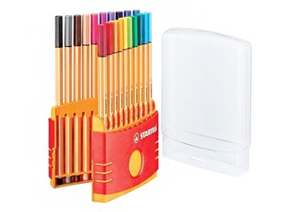 Tintes pildspalvu komplekts Stabilo Point 88 Color Parade, 0.4mm, 20 krāsas 