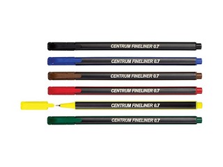 Flomāsterpildspalvas Centrum Fineliner, 6 krāsas, 0.7mm 