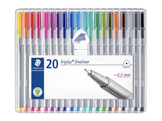 Flomāsterpildspalvu komplekts STAEDTLER TRIPLUS fineliner, 0.3mm, 20 krāsas