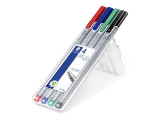 Flomāsterpildspalvu komplekts STAEDTLER TRIPLUS fineliner, 0.3mm, 4 krāsas