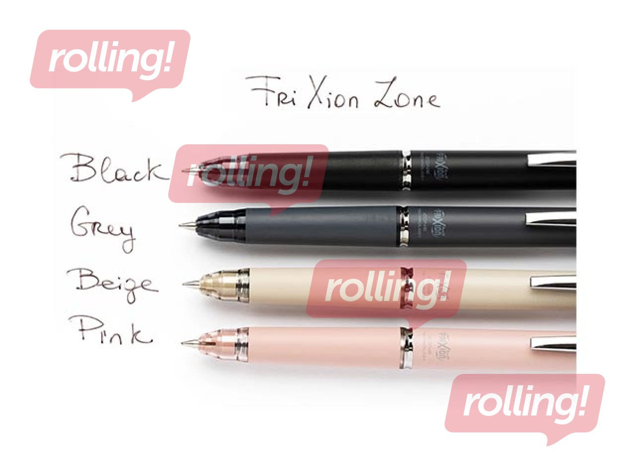 Pildspalva Pilot Frixion Clicker Zone, dzēšama, 0.7mm, pelēks korpuss,melna tinte