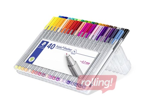Flomāsterpildspalvu komplekts STAEDTLER TRIPLUS fineliner 334, 0.3mm, 40 krāsas