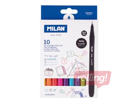 Flomāsterpildspalvu komplekts Milan SWAY, 0.4mm, 10 krāsas