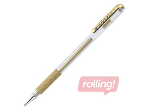 Gēla pildspalva Pentel Hybrid Grip K118, zelta