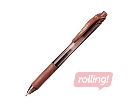 Gēla pildspalva Energel-X, automātiska, 0.7mm, brūna