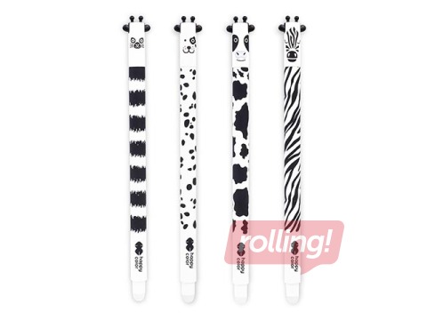 Gēla pildspalva Happy Color Black&White, dzēšama, 0.5mm, zila tinte