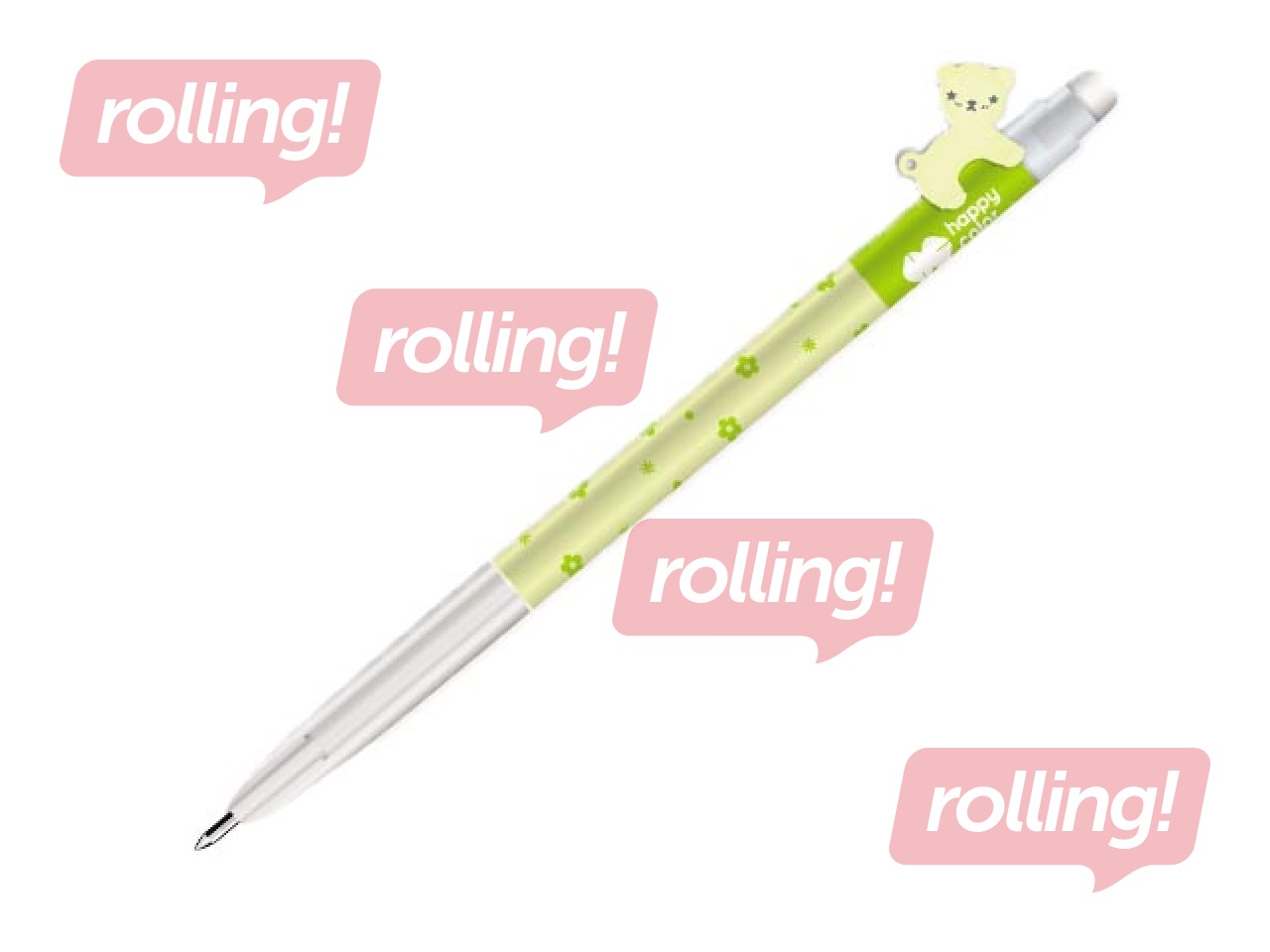 Gēla pildspalva Happy Color, Hello Bears, Pastel, dzēšama, zila tinte, 0.5mm