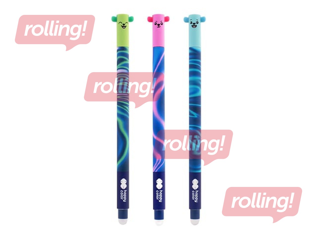 Gēla pildspalva Happy Color, Magic sky, dzēšama, zila tinte, 0.5mm