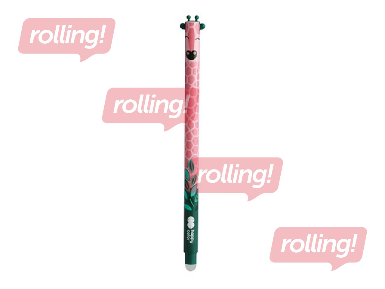 Gēla pildspalva Happy Color, African, dzēšama, 0.5mm, zila tinte