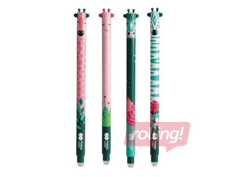 Gēla pildspalva Happy Color, African, dzēšama, 0.5mm, zila tinte