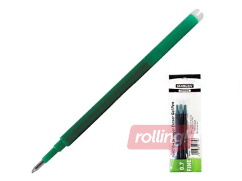 Gēla serdenis Stanger Eraser Gel Pen, zaļš, 3 gab.