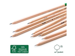 Zīmulis, Milan, ar dzēšgumiju, HB, dabīga koka