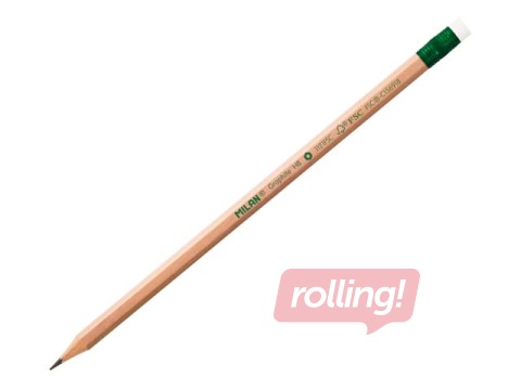 Zīmulis, Milan, ar dzēšgumiju, HB, dabīga koka