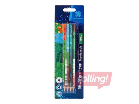 Zīmuļu komplekts Astra Pixel, HB, 4 gab.