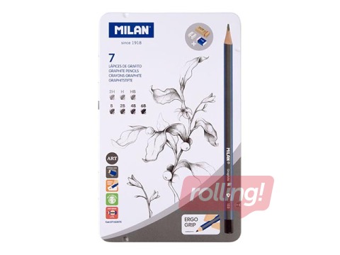 Zīmuļu kompekts Milan, metāla kastē, 7gab