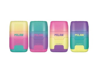 Zīmuļu asinātājs dubultais Milan Compact Sunset, ar dzēšgumiju, dažādas krāsas