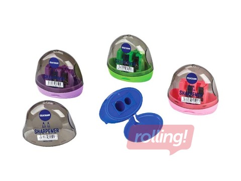 Zīmuļu asinātājs dubultais ar konteineru Centrum, dažādas krāsas