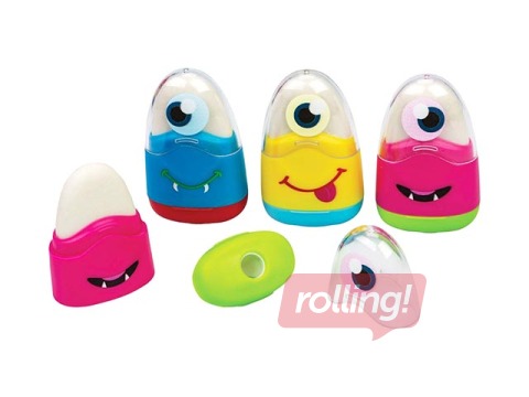 Zīmuļu asinātājs dubultais ar dzēšgumiju Centrum, dažādas krāsas