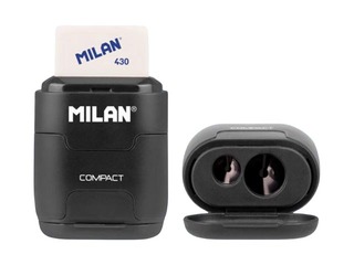 Zīmuļu asinātājs dubultais ar dzēšgumiju Milan Compact Shadow