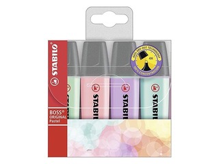 Teksta marķieru komplekts Stabilo Boss Original Pastel, 2-5mm, 4 krāsas