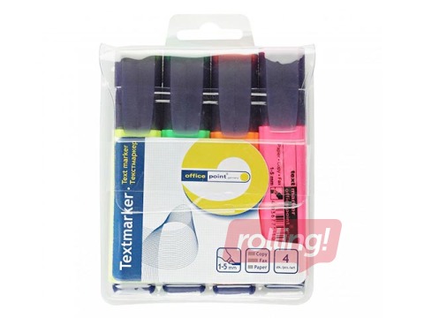 Teksta marķieru komplekts Office Point, 2-5 mm, 4 krāsas