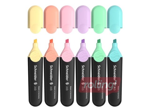 Teksta marķieru komplekts Schneider Job, 1-5mm, 6 krāsas