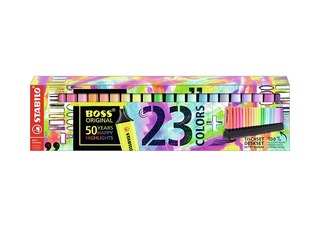 Teksta marķieru Stabilo Boss komplekts, 2-5mm, 23 krāsas 