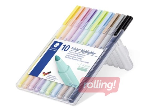 Teksta marķieru komplekts Staedtler Textsurfer 362, 1-4mm, 10 pasteļkrāsas