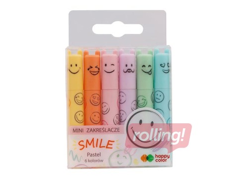 Teksta marķieru komplekts Happy Color, Smile, pasteļkrāsas, 3mm