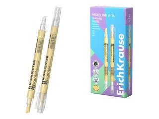 Teksta marķieris ErichKrause, Visioline V-16 Erasable Pastel, dzēšams, pasteļdzeltens