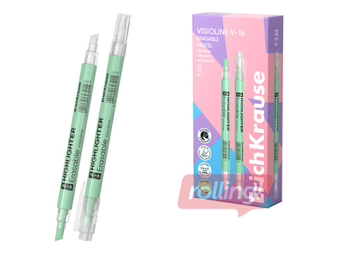 Teksta marķieris ErichKrause, Visioline V-16 Erasable Pastel, dzēšams, pasteļzaļš