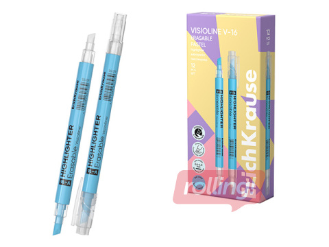 Teksta marķieris ErichKrause, Visioline V-16 Erasable Pastel, dzēšams, pasteļzils