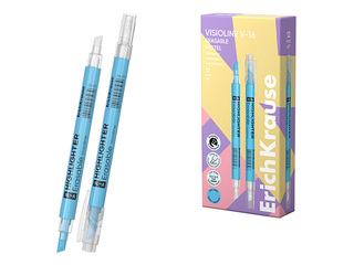 Teksta marķieris ErichKrause, Visioline V-16 Erasable Pastel, dzēšams, pasteļzils