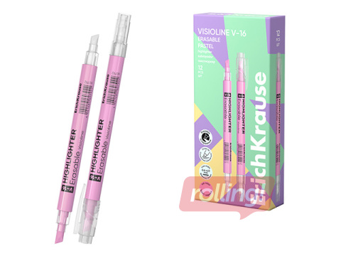 Teksta marķieris ErichKrause, V-16, dzēšams, pasteļrozā, 0.6-4mm