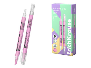 Teksta marķieris ErichKrause, V-16, dzēšams, pasteļrozā, 0.6-4mm