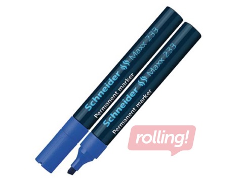 Permanentais marķieris Schneider 233, nošķelts, zils, 1-5mm
