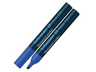 Permanentais marķieris Schneider 233, nošķelts, zils, 1-5mm
