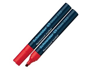 Permanentais marķieris Schneider 233, nošķelts, sarkans, 1-5mm