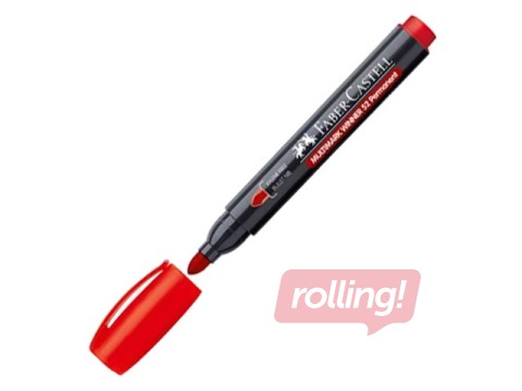 Permanentais marķieris Faber Castell Multimark 52-E, apaļš, sarkans