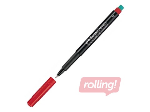 Permanentais marķieris Faber Castell, apaļš, sarkans, 0.6mm