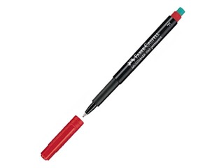 Permanentais marķieris Faber Castell, apaļš, sarkans, 0.6mm