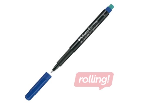 Permanentais marķieris Faber Castell F, apaļš, zils, 0.6mm