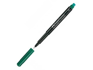 Permanentais marķieris Faber Castell F, apaļš, zaļš, 0.6mm