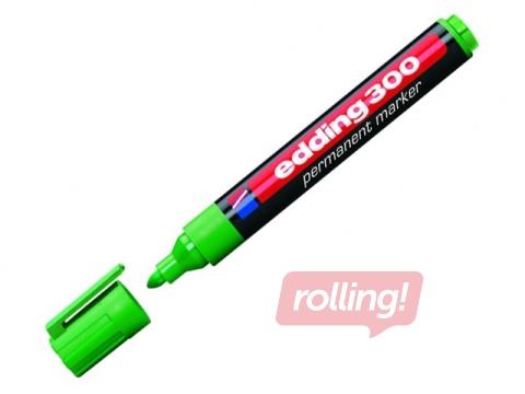Permamentais marķieris Edding 300, zaļš, 1.5-3mm