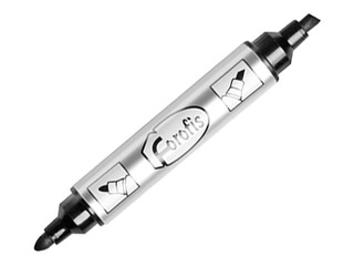 Permanentais marķieris Forofis, divpusējs, apaļš/šķelts, 1-5mm/3 mm, melns