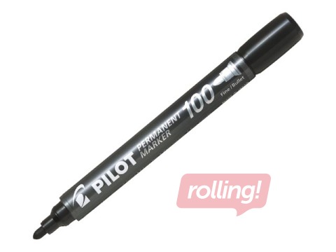 Permanentais marķieris Pilot 100, melns, 1mm + AKCIJA! Pērc permanentos marķierus un saņem dāvanu!