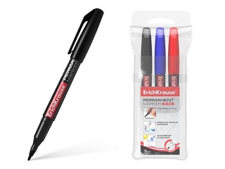 Permanento marķieru komplekts ErichKrause P-70, 1mm, 3 krāsas